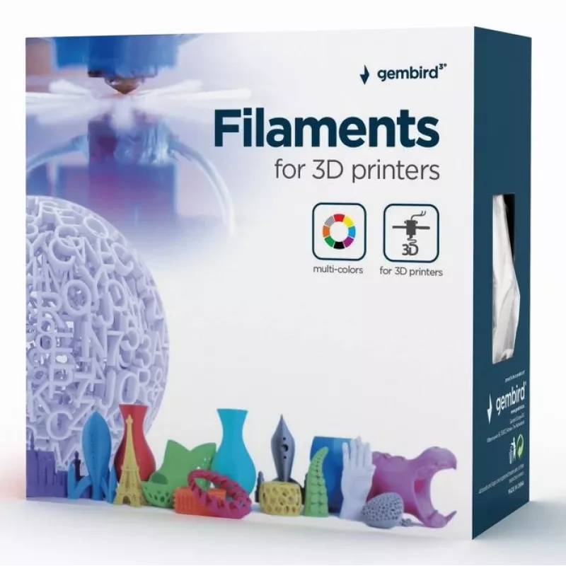 Gembird filamento ABS 1,75 mm, 1 kg, negro