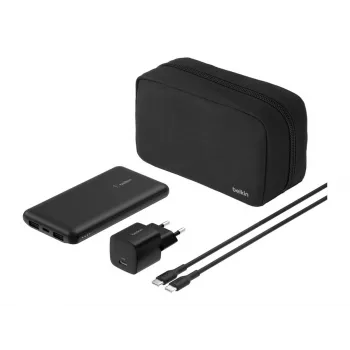 Belkin BoostCharge - Batería externa + fuente de alimentación AC - 10000 mAh - PD - 3 puertos de salida (24 Pin USB-C, 2 x USB)