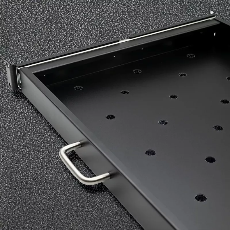 Qoltec 54509 bandeja deslizante de acero para rack, 600x600, negro