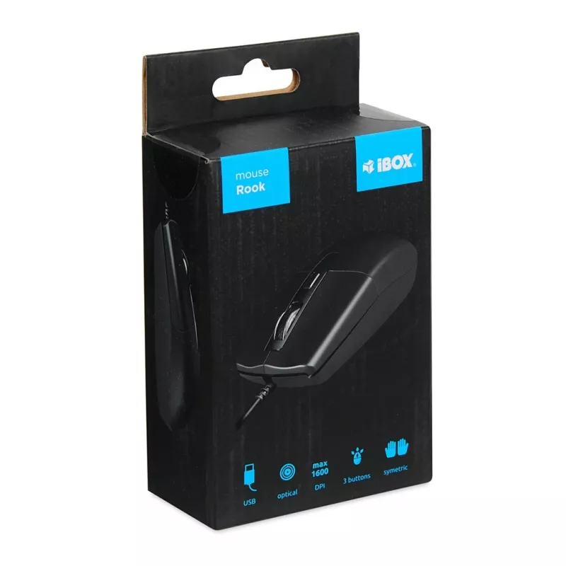 Ratón IBox IMOF010 universal ambidiestro USB Type-A óptico 1600 DPI