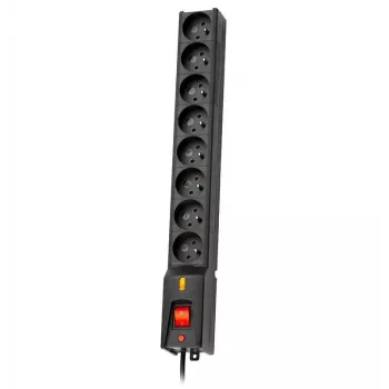 Alargador eléctrico Lestar LX 810 G-A 1.5 m interior negro — cable de 1,5 m, tomas 230 V, 10 A, 460 W