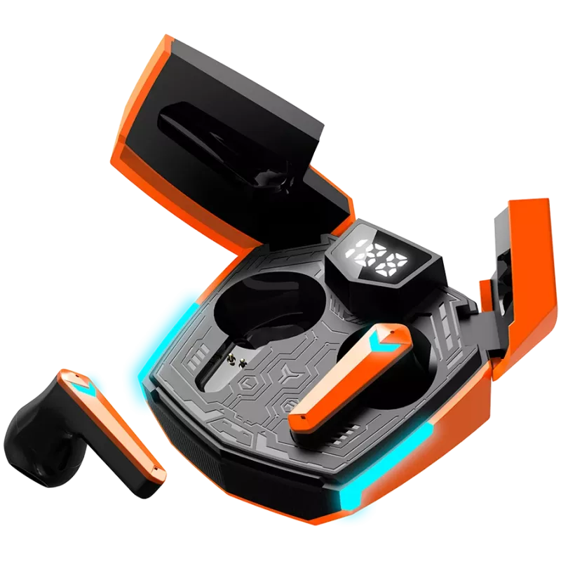 Auriculares Canyon GTWS-2 inalámbricos con gancho para el oído gaming USB Type-C base de carga naranjas (CND-GTWS2O)