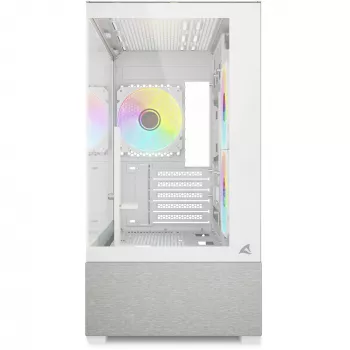 Caja mATX Sharkoon MK7 ARGB 2x cristal blanca