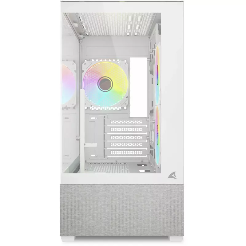 Caja mATX Sharkoon MK7 ARGB 2x cristal blanca