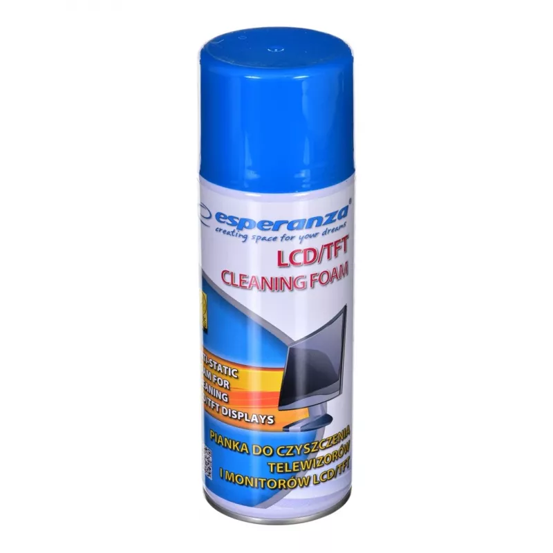 Espuma limpiadora de equipos ESPERANZA ES119 — 400 ml para pantallas LCD/TFT/Plasma, Multicolor