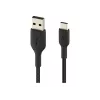Cable trenzado USB-C a USB-A 15cm negro