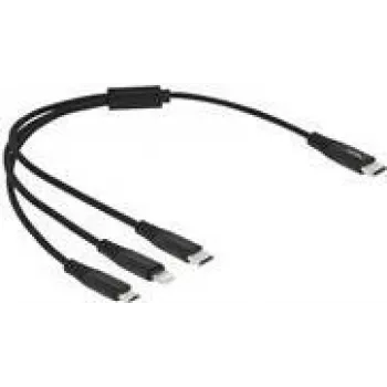 Cable de carga USB DeLOCK 3 en 1 USB Type-C a Lightning Micro USB 30 cm