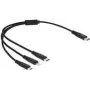 Cable de carga USB DeLOCK 3 en 1 USB Type-C a Lightning Micro USB 30 cm