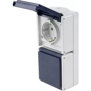 as - Schwabe 62462 Toma de corriente de superficie IP54 gris (62462)