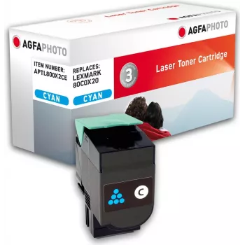 Cartucho de tóner compatible cian (alternativa a Lexmark 80C0X20, Lexmark 800X2) para Lexmark CX510de