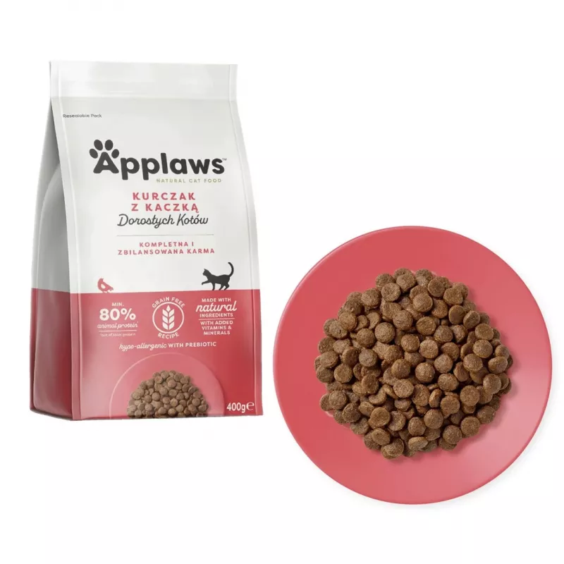 APPLAWS Adult Chicken con pato - Comida seca para gatos - 400 g