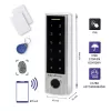 Qoltec 52448 cerradura con código TITAN con lector de huellas | RFID | BT 4.0 | código | tarjeta | llavero | timbre | IP68 | EM