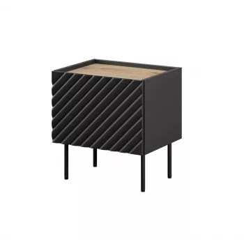 Mesita de noche Cama ONDA 50x40x54 cm negro MDF/aglomerado set de 2
