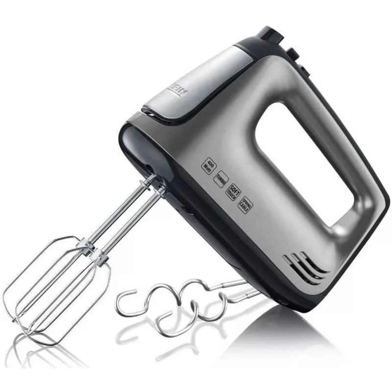 SEVERIN HM 3832 - batidora de mano - 400 W - gris metalizado/negro/acero inoxidable