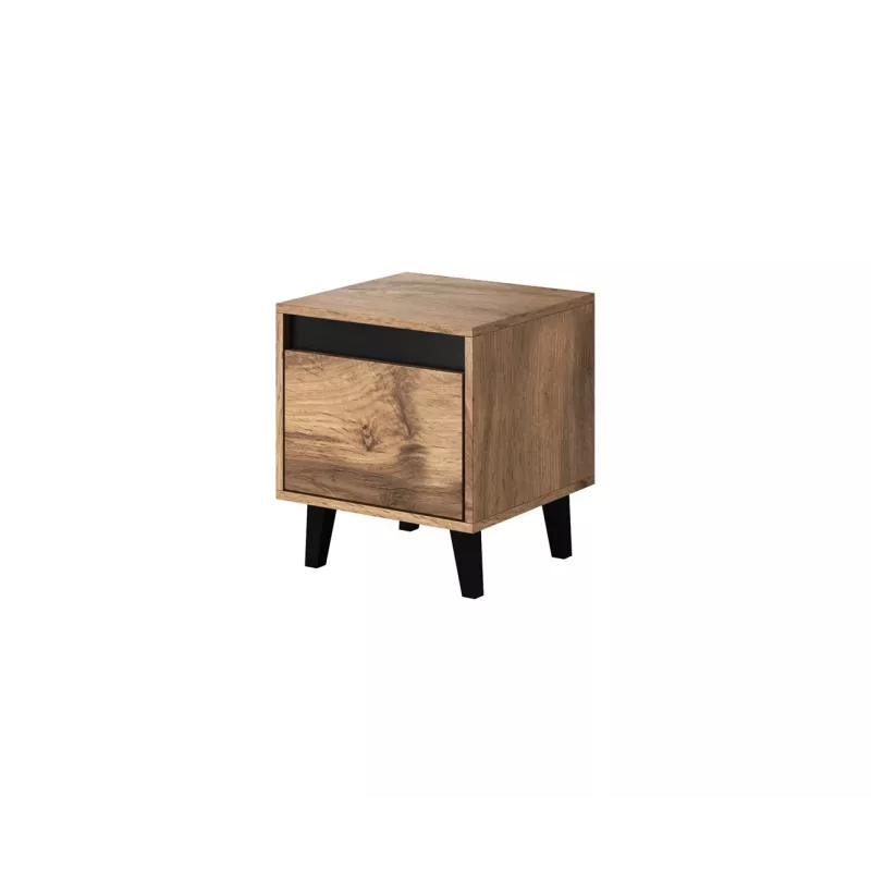 Cama Meble NORD mesita de noche, juego de 2 uds., 40×38×45 cm, roble Wotan/antracita