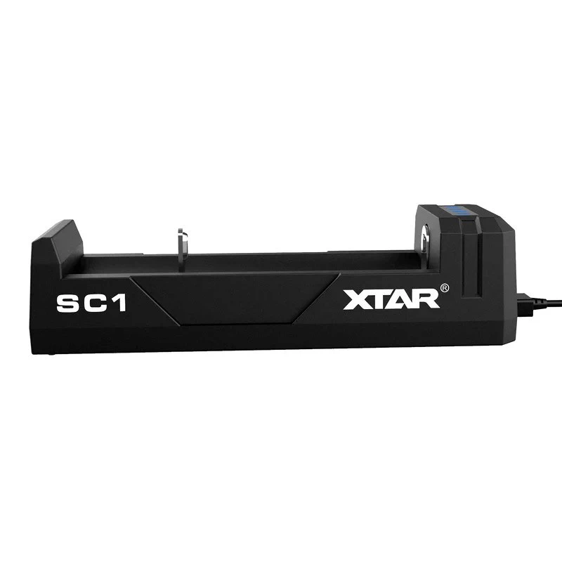 Cargador de baterías XTAR SC1 de una ranura USB-C para celdas Li-Ion 18650, 1 ranura, negro