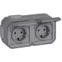 Legrand Plexo nuevo APWG Schuko 069742L toma 2 tomas gris IP 44 5 (069742L)