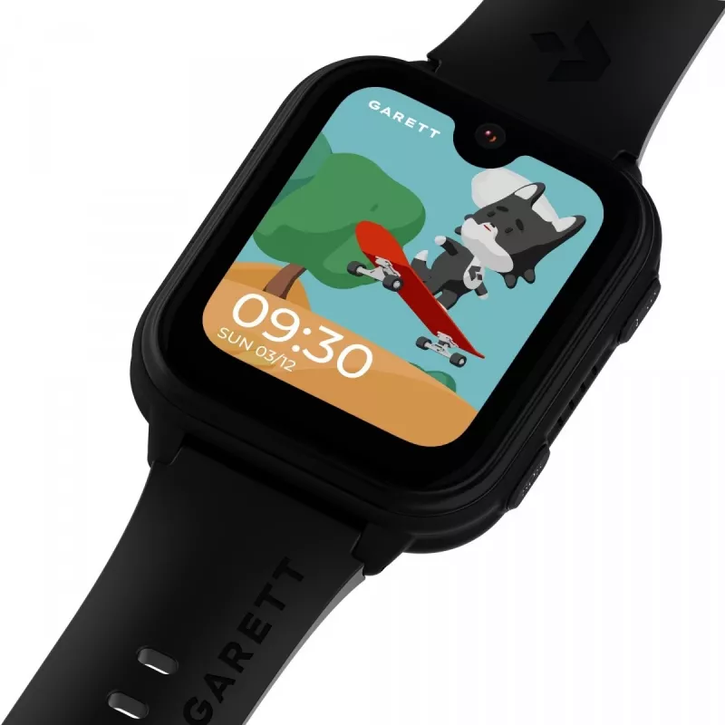 Smartwatch Garett Kids Vibe Ai 4G negro — smartwatch para niños con 4G, seguimiento GPS, sumergible