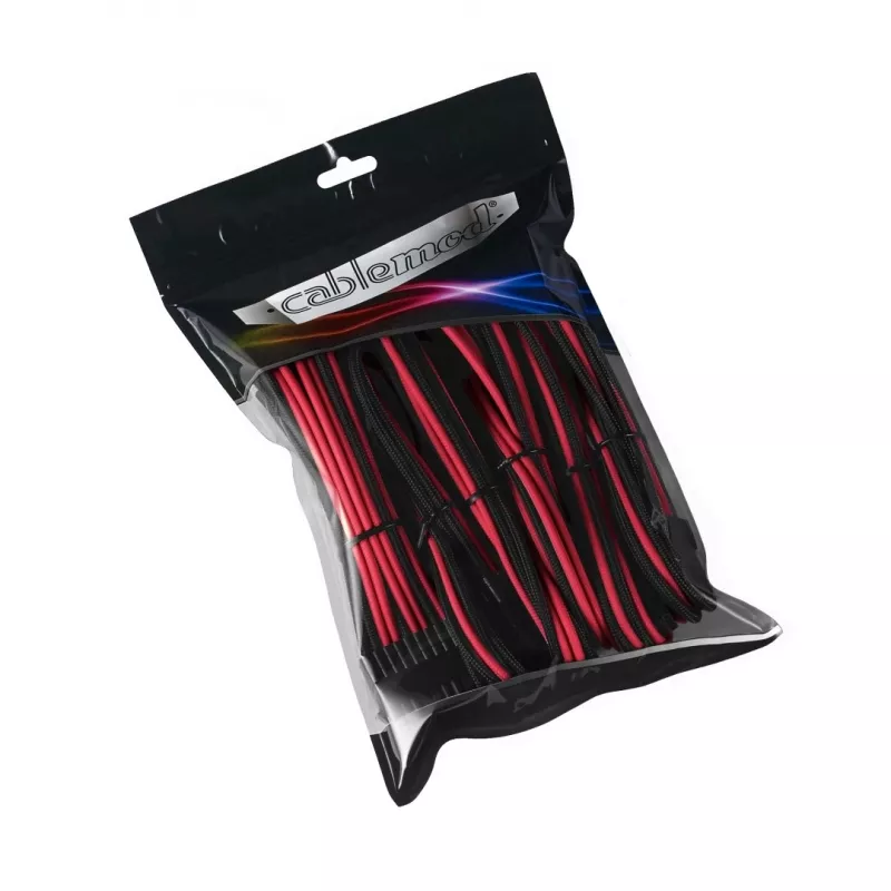 CableMod PRO ModMesh CM-PCAB-BKIT-NKKR-3PK-R kit de cables alargadores, negro/rojo