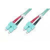 DIGITUS Professional - cable para patch panel - SC multimodo (M) a SC multimodo (M) - 2 m - fibra óptica - 50/125 micrómetros - OM3 - libre de halógenos - aguamarina