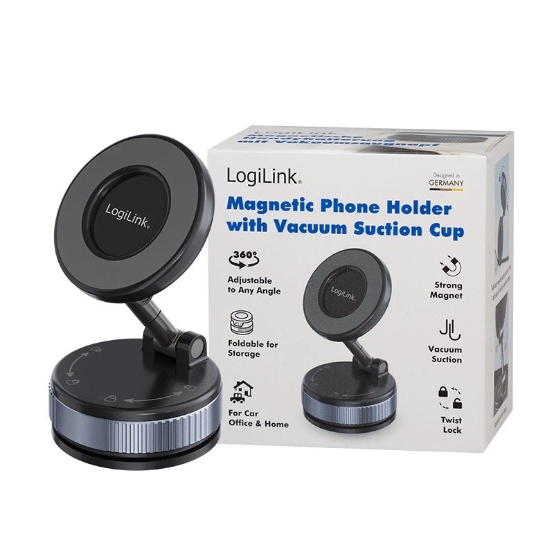 Soporte magnético para smartphone con ventosa de vacío