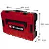 Einhell 4540019 E-Case S-F maletín de sistema con espuma reticulada, resistente a salpicaduras, polipropileno, carga de 25 kg, negro/rojo