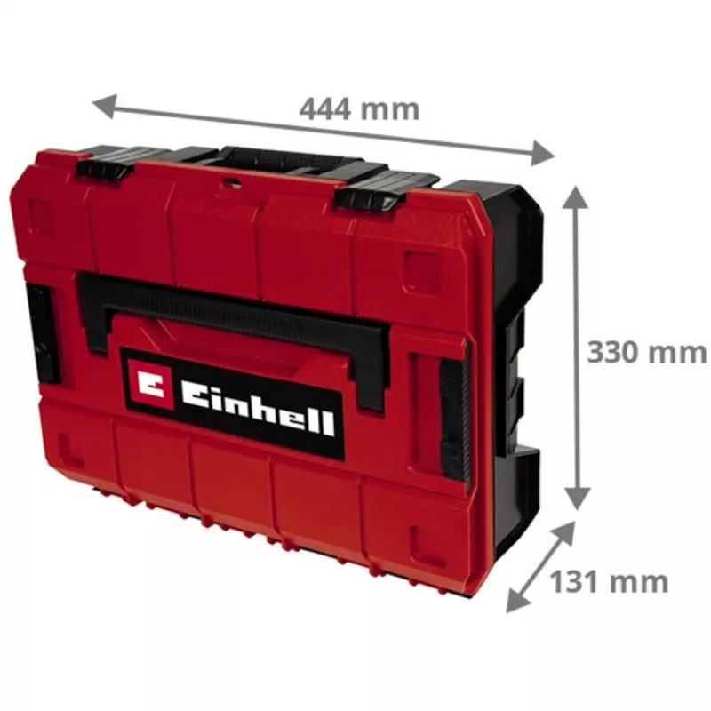 Einhell 4540019 E-Case S-F maletín de sistema con espuma reticulada, resistente a salpicaduras, polipropileno, carga de 25 kg, negro/rojo