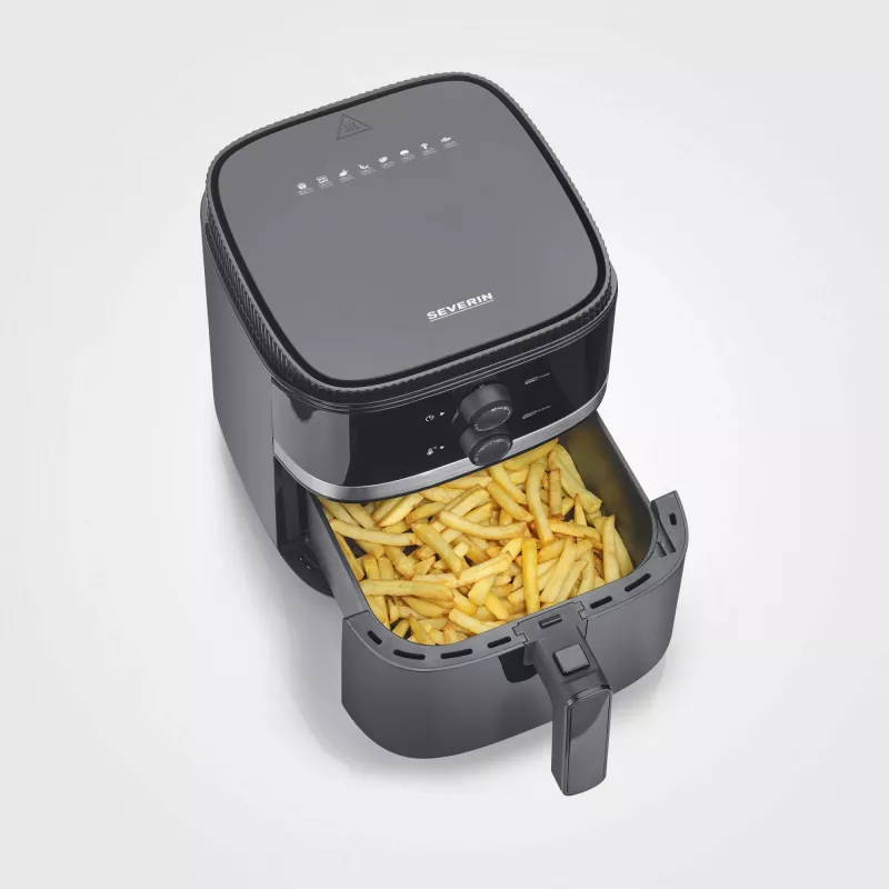 Freidora de aire Severin FR 2452 4,3 L 1500 W Negra Plata