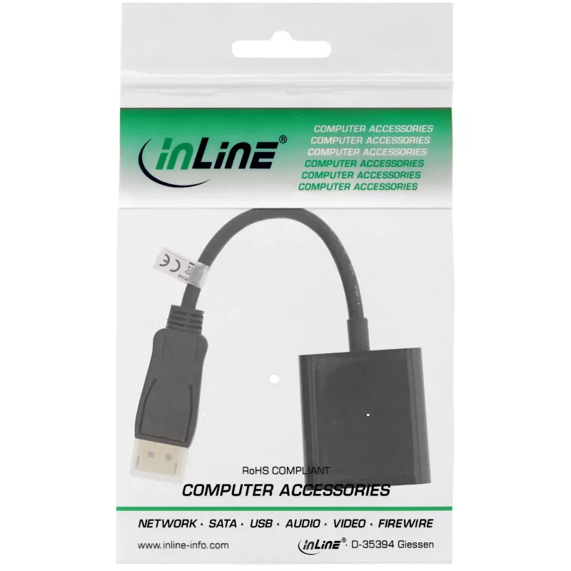 Adaptador de cable de vídeo Microconnect DPDVID 0,15 m DisplayPort DVI-D negro