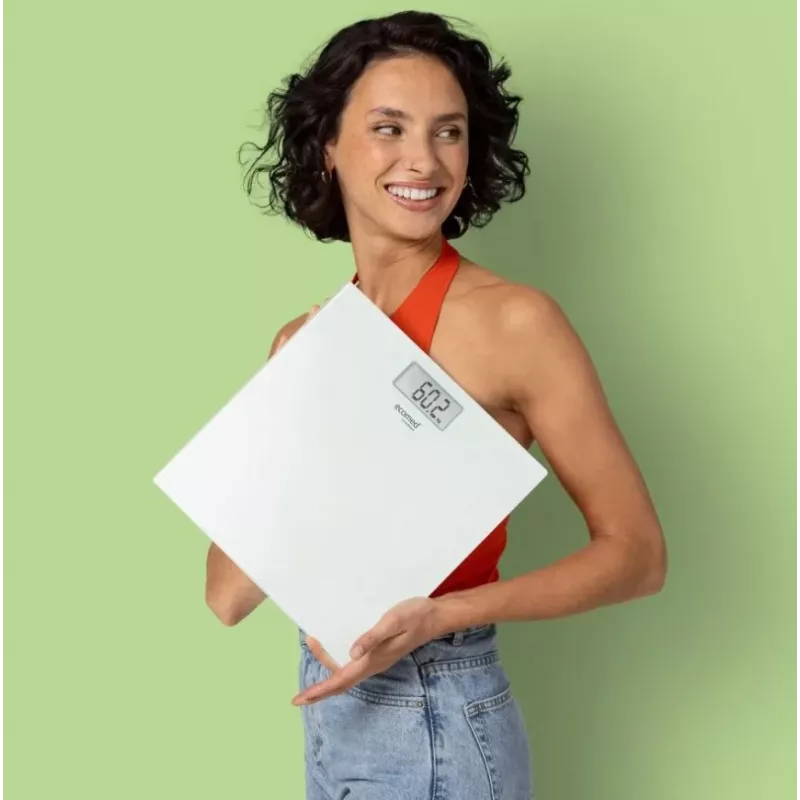 Ecomed by Medisana PS-72E báscula de persona – 150 kg, plataforma de cristal, blanca