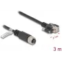 Cable de red DeLOCK cable M12 codificado A de 8 contactos conector hembra a conector macho RJ45 Cat.5e 3 m negro