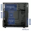 Akyga AK19BK caja para PC micro-torre, Micro-ATX / Mini-ITX, USB-C + USB 3.0 + 2x USB 2.0, sin fuente de alimentación, negro