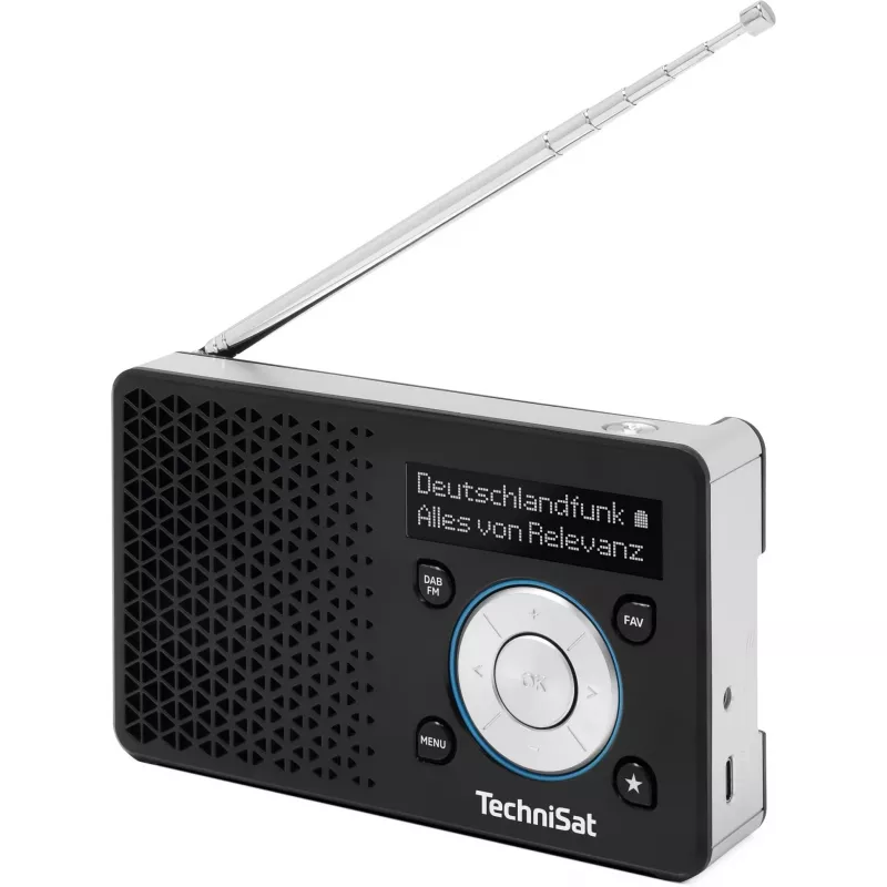TechniSat DigitRadio 1 A 0100/4997 radio digital, DAB+/FM, RDS, 40 presintonías, función de aviso ASA, negro/plata