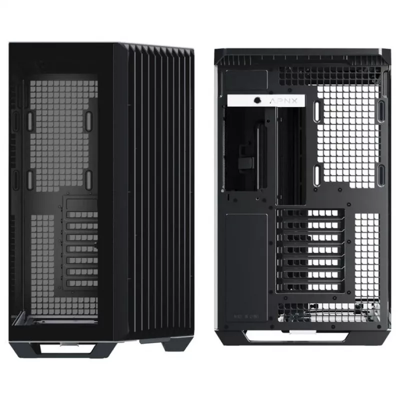 Caja de PC APNX V1, semitorre, ATX, negro/blanco
