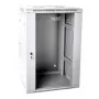 Armario de red de pared 19 rack 18U 600x600, puerta de cristal, gris, dividido, plegado, 60kg