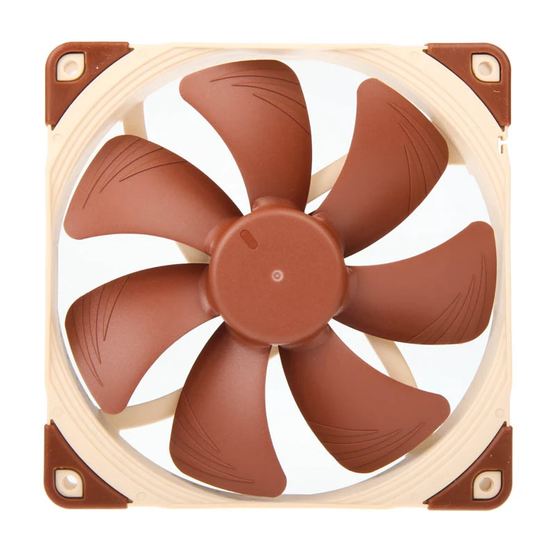 Noctua NF-A14 FLX ventilador de caja de 140 mm, 140x140x25 mm, 3 pines, 12 V, 1200 RPM, 115,5 m³/h, 19,2 dB, SSO2, beige/marrón