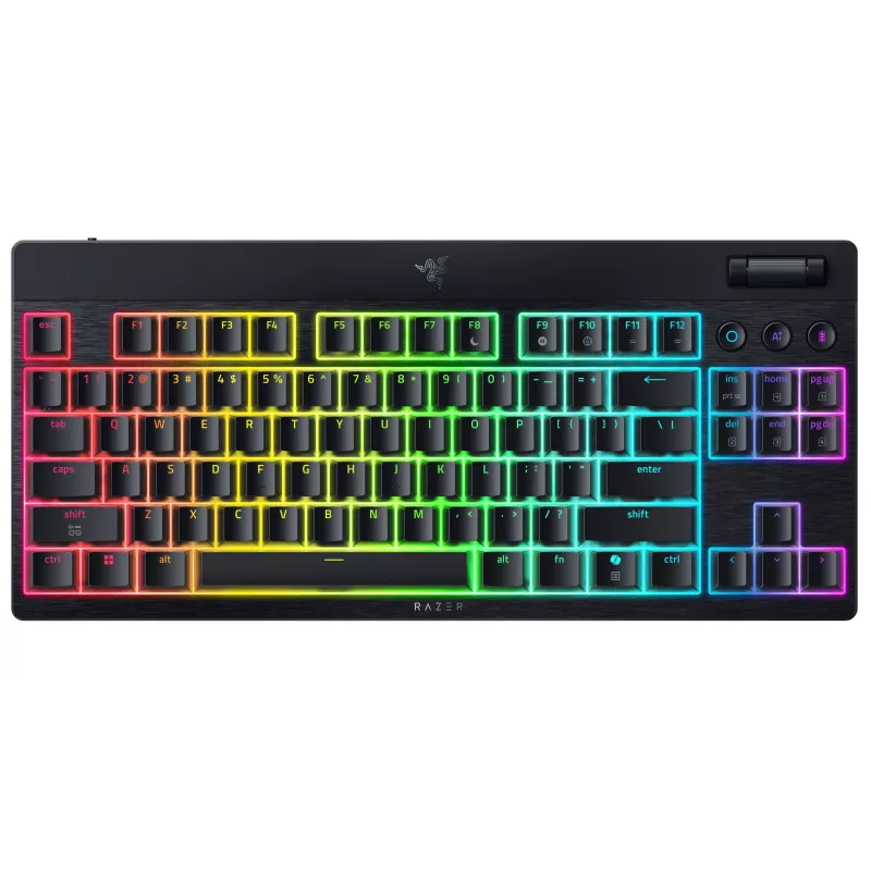 Razer | BlackWidow V4 Low-Profile Tenkeyless HyperSpeed | Teclado | Inalámbrico | US | Bluetooth | Negro | Switches amarillos