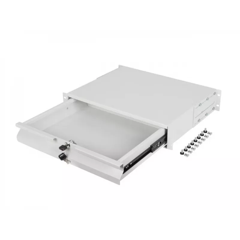 CAJÓN PARA RACK 19 2U 360MM GRIS LANBERG (2U/483X360MM CAPACIDAD DE CARGA HASTA 90KG, MONTAJE DE 4 PUNTOS)
