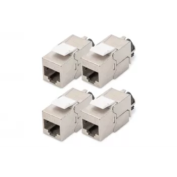 Módulo Keystone Digitus Cat. 6A apantallado 4 uds. Plata RJ-45