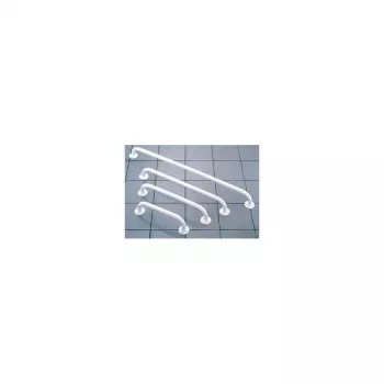 Barra de apoyo de seguridad para baño Mobilex 80 cm soporte metálico, blanco, 22 mm de diámetro, montaje en pared, carga máxima 120 kg