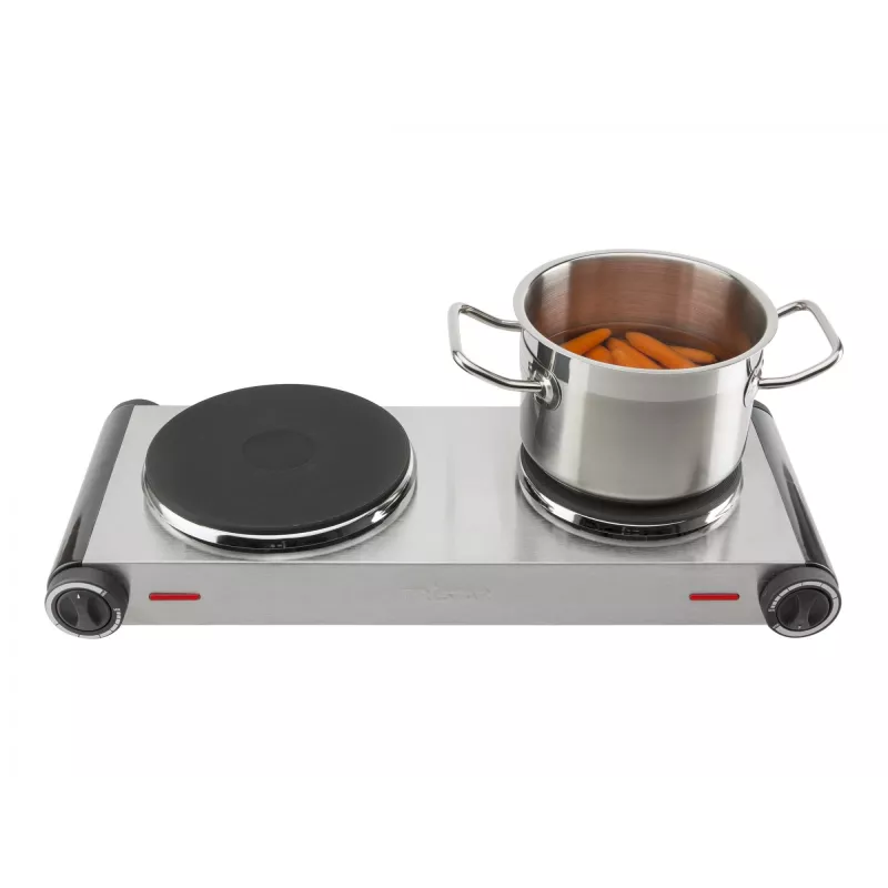 Tristar KP-6248 Placa doble de cocina, 2 zonas de cocción, mandos giratorios