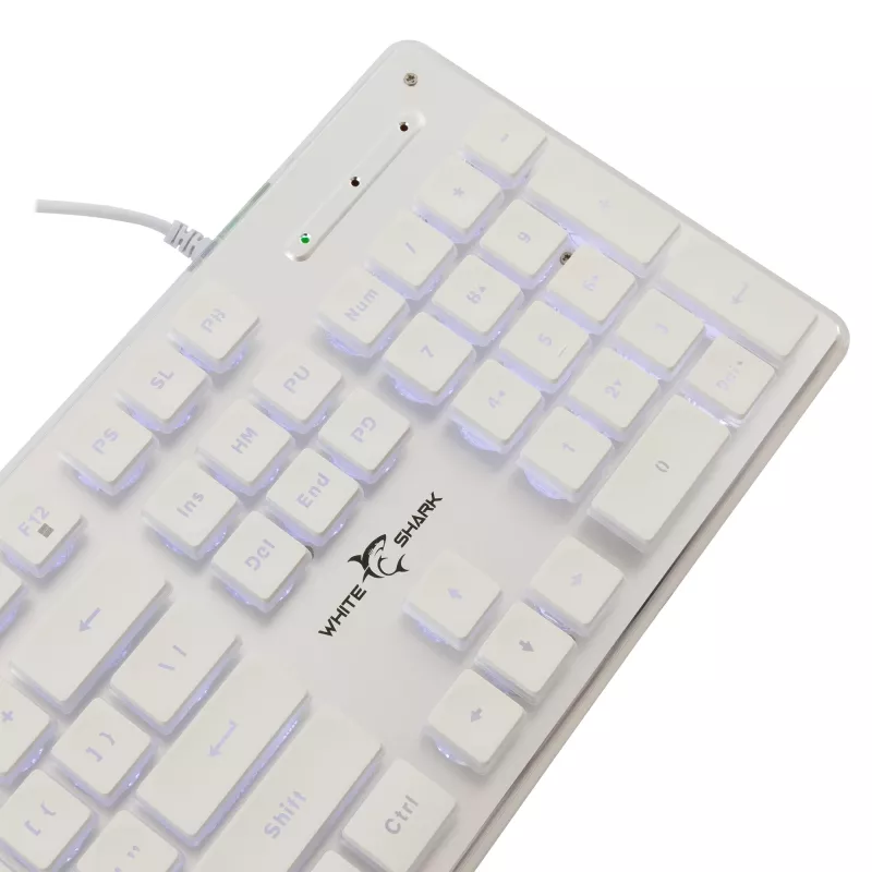 Teclado mecánico gaming White Shark TACHI-W-US — diseño compacto TACHI White