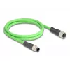 Cable de red DeLOCK M12 D-codificado 4 polos macho a hembra PUR (TPU) 1 m