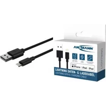 Ansmann 1700-0131 Cable USB 1 m USB A Lightning negro (1700-0131)
