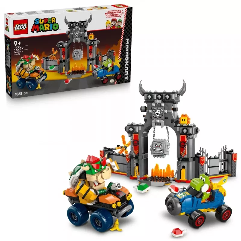 Juguete de construcción LEGO set 72039 Super Mario Fortaleza de Bowser con Mario Kart, set de juego interactivo