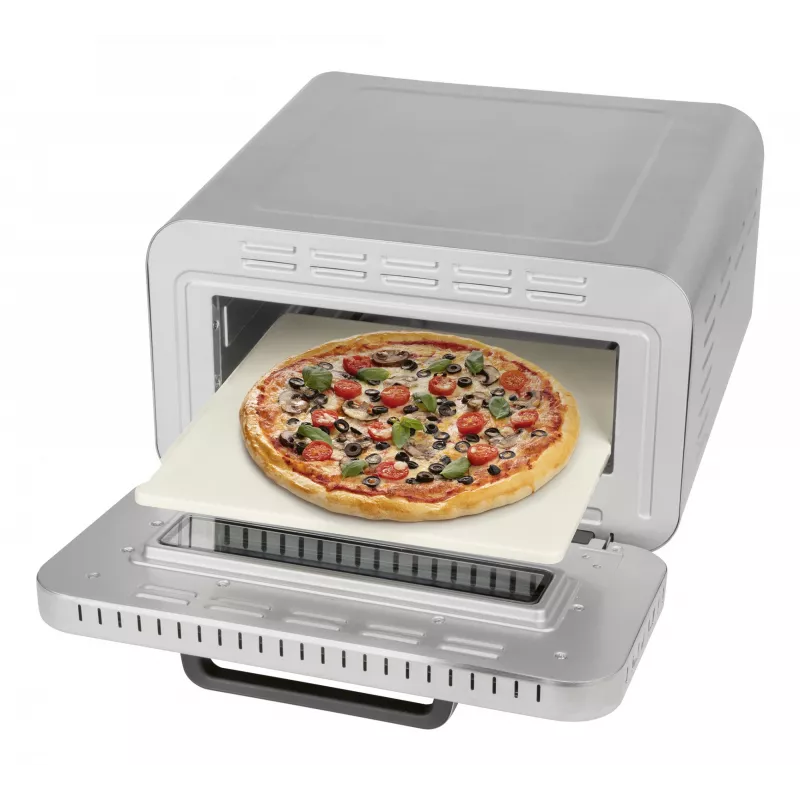Horno para pizza ProfiCook PC-PO 1323 – horno de pizza de sobremesa, 1 pizza, 2100 W, acero inoxidable, temporizador digital