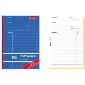 Herlitz 880526 libro de pedidos A5, 2 x 40 hojas, autocopiativo, FSC