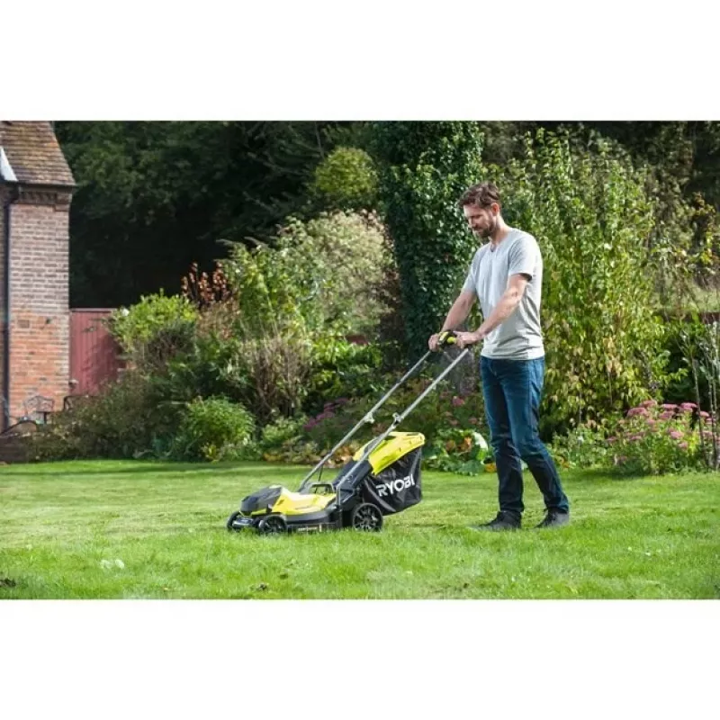 Ryobi OLM1833B Cortacésped de empuje a batería negro, verde