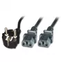 Microconnect PE011318 Cable de alimentación negro 1,8 m conector macho tipo F 2 x conector hembra C13