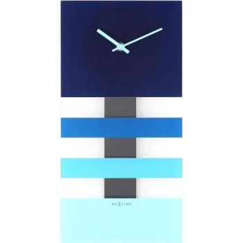 NeXtime Reloj 2855bl Bold Stripes, 38x19 cm, pared, azul